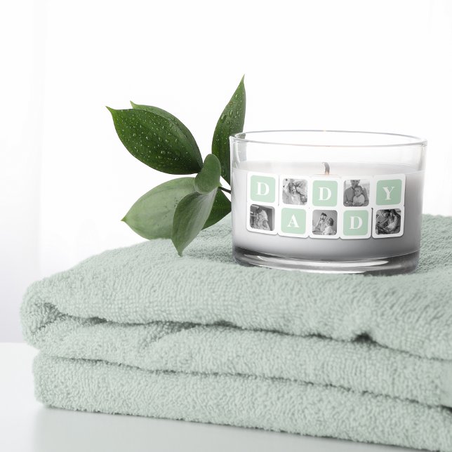 Sticker Rectangulaire Photo Collage moderne Mint & Happy FathersDay Cade (Créateur téléchargé)