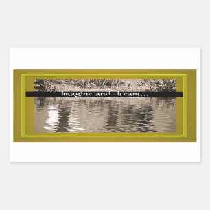 Sticker Rectangulaire Photo de Pond Sepia