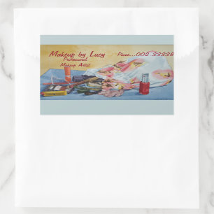 Sticker Rectangulaire photo originale de vie morte du sac maquillage vin