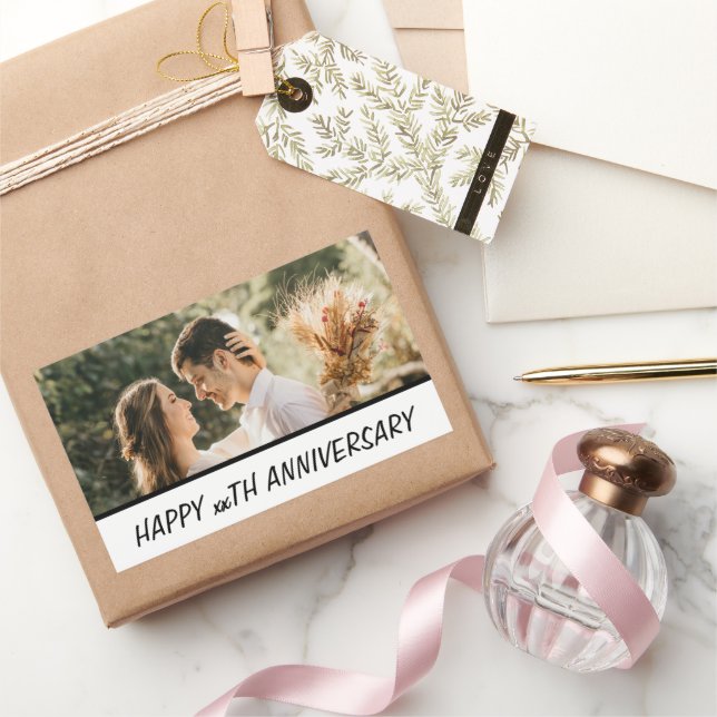 Sticker Rectangulaire Photo personnalisée Texte Anniversaire Cadeau (Cadeaux)