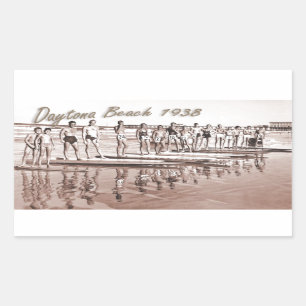 Sticker Rectangulaire Photo vintage de groupe de surf de Daytona Beach