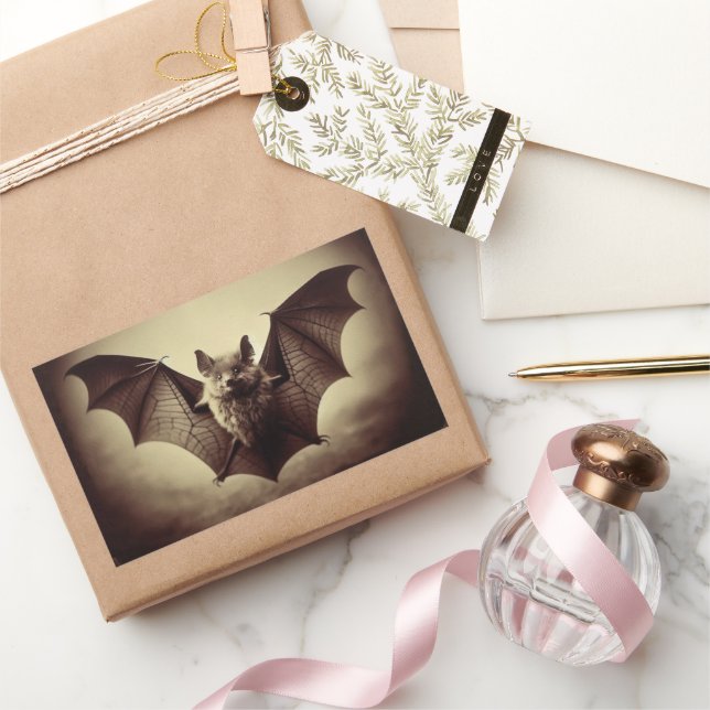 Sticker Rectangulaire Photographie vintage de chauve-souris victorienne  (Cadeaux)