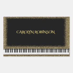 Sticker Rectangulaire Piano Considérant Gold Faux Parties scintillant St