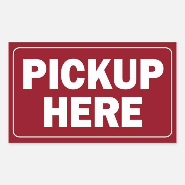 Sticker Rectangulaire Pickup Inscrivez-vous ici pour un restaurant ou un (Devant)