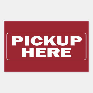 Sticker Rectangulaire Pickup Inscrivez-vous ici pour un restaurant ou un