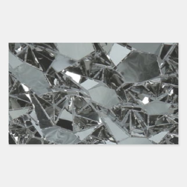 Sticker Rectangulaire Pièces brisées de verre (Devant)