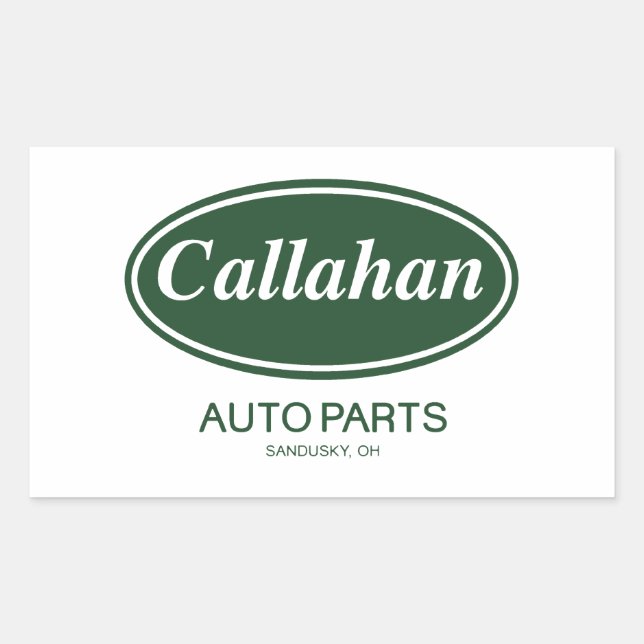 Sticker Rectangulaire Pièces d'automobile Callahan (Devant)