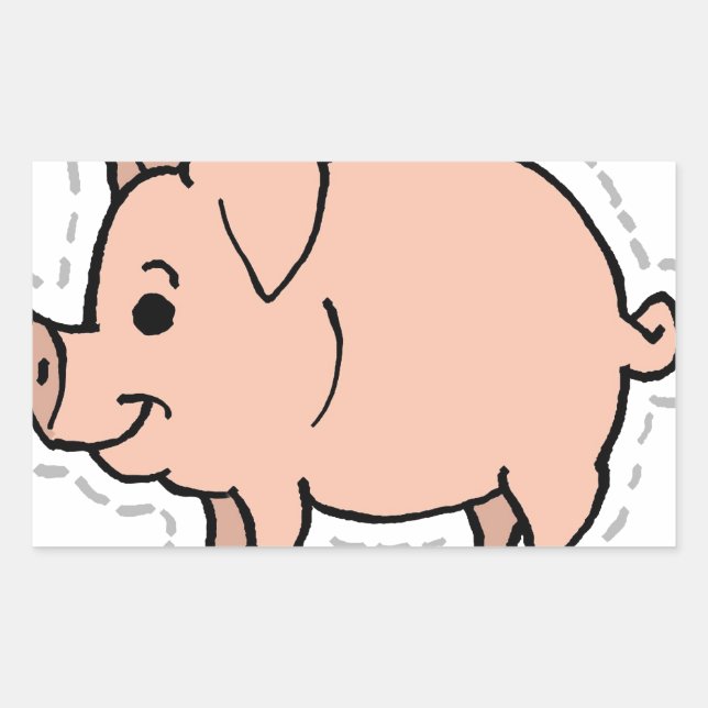 STICKER RECTANGULAIRE PIG (Devant)