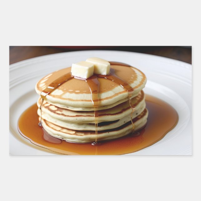 Sticker Rectangulaire Pile De Pancakes (Devant)