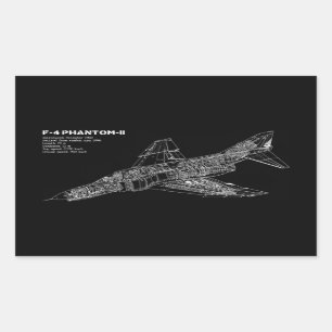 Sticker Rectangulaire Pilote fantôme d'avion de chasse (avion