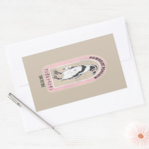 Sticker Rectangulaire Pingouin de Humbolt écriture japonaise