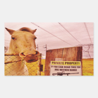 Sticker Rectangulaire Pink Private Property Horse