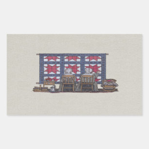 Sticker Rectangulaire Piquer amish de femmes