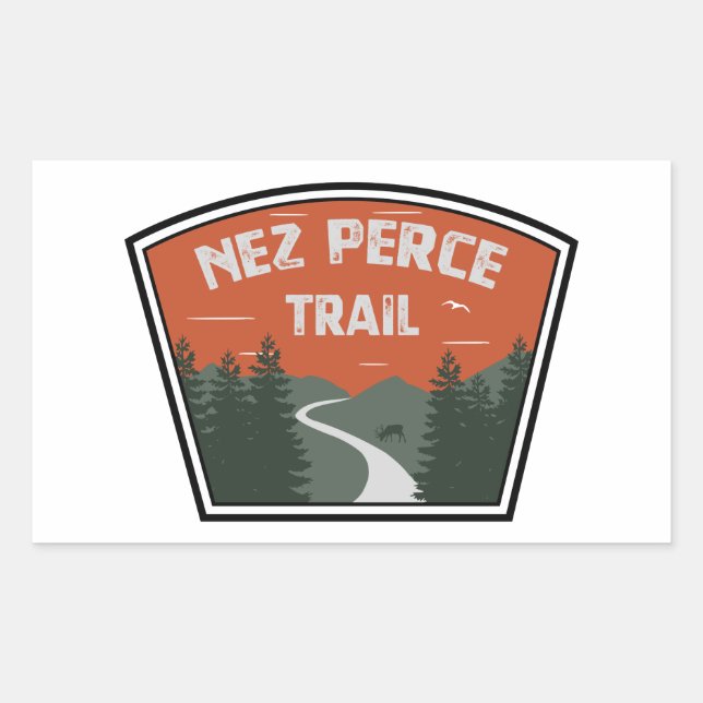 Sticker Rectangulaire Piste de Nez Perce (Devant)