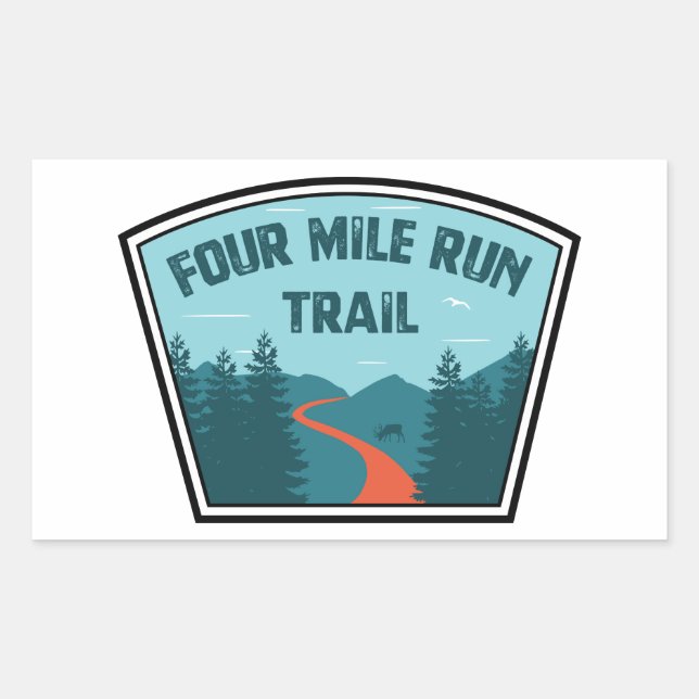Sticker Rectangulaire Piste de quatre milles (Devant)