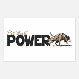 Sticker Rectangulaire Pit Bull Power !