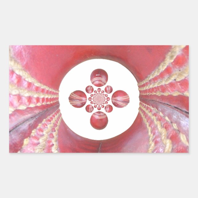 Sticker Rectangulaire Pitch Kaleidoscope : Le Cricket Balls The Game's H (Devant)