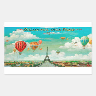 Sticker Rectangulaire PixDezines ballons vintages/eiffel/paris