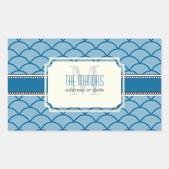 Sticker Rectangulaire PixDezines do-it-yourself couleurs/écailles trelli (Devant)