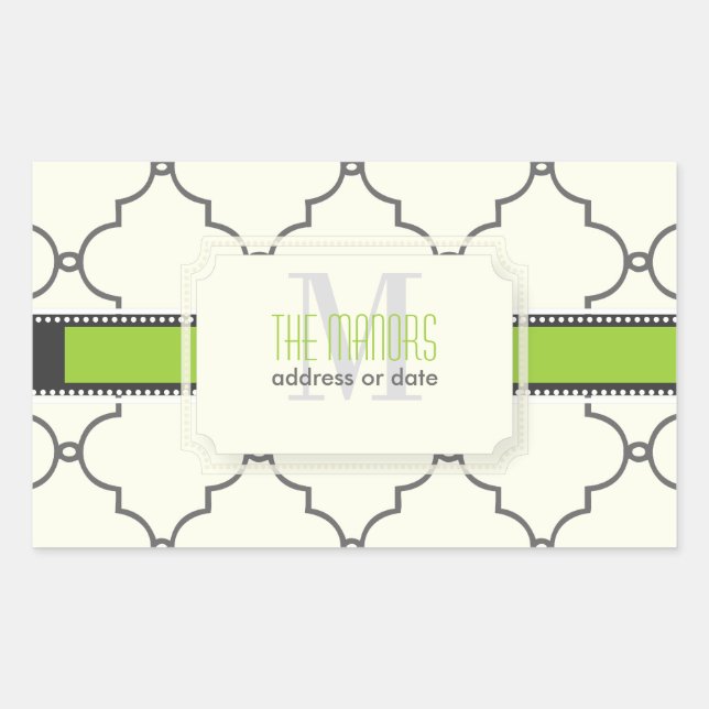 Sticker Rectangulaire PixDezines trellis marocain/do-it-yourself couleur (Devant)