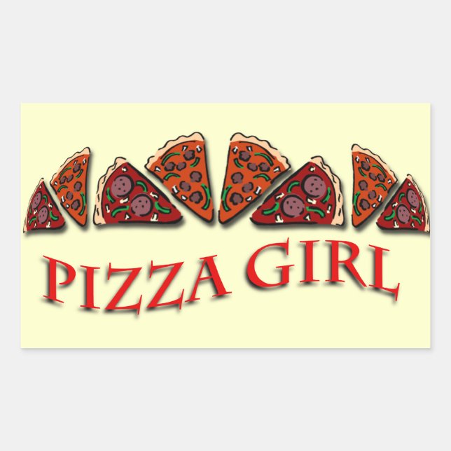 Sticker Rectangulaire Pizza Girl (Devant)