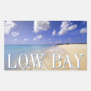 Sticker Rectangulaire Plage de Low Bay, Barbuda, Antigua