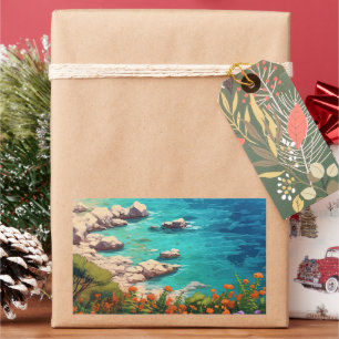 Sticker Rectangulaire Plage en Grèce