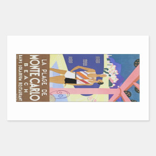 Sticker Rectangulaire Plage vintage de Monte Carlo