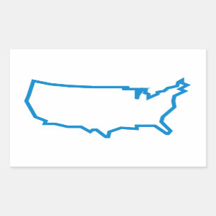 Sticker Rectangulaire Plan du plan détaillé des États-Unis