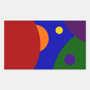 Sticker Rectangulaire Planètes arc-en-ciel