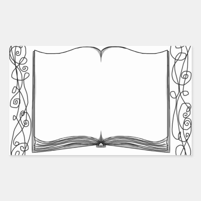 Sticker Rectangulaire Plaque d'autocollant de livre intégrée (Devant)