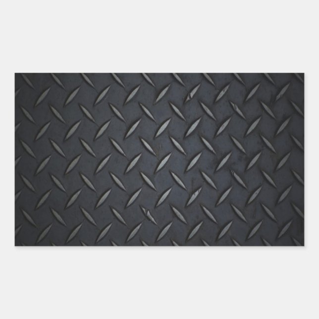 Sticker Rectangulaire Plaque de diamant noir en métal (Devant)