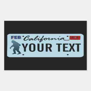 Sticker Rectangulaire Plaque de licence California Sasquatch