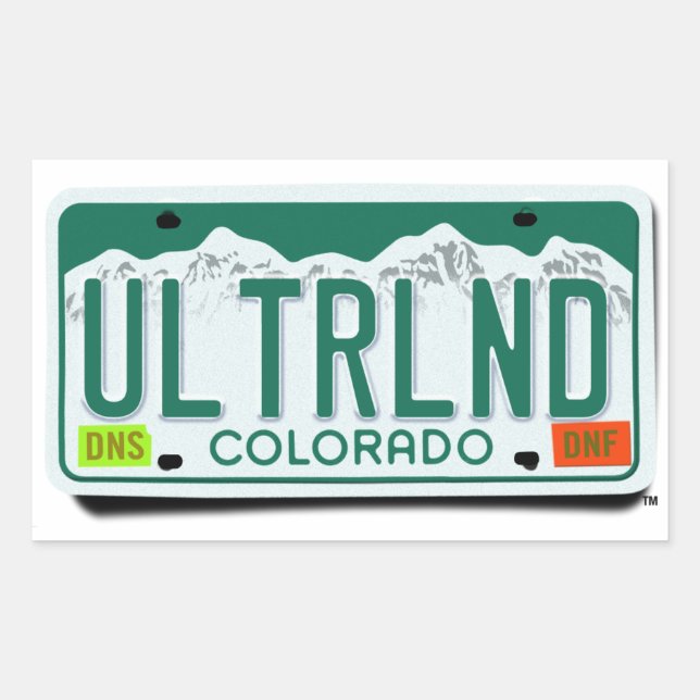 Sticker Rectangulaire Plaque de licence CO UltraLandia (Devant)