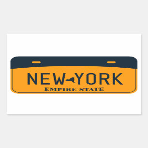 Sticker Rectangulaire Plaque de licence New York, The Empire State