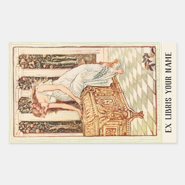 Sticker Rectangulaire Plaque de livre de boîte de Pandora (Devant)