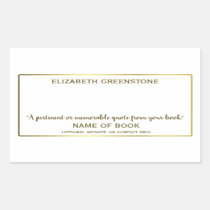 Sticker Rectangulaire Plaque de signature de l'auteur