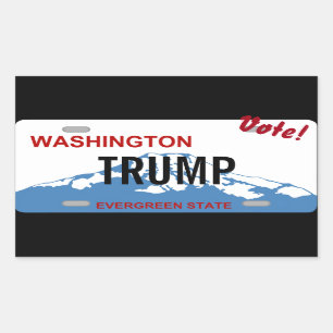Sticker Rectangulaire Plaque d'immatriculation Washington Voter Trump au