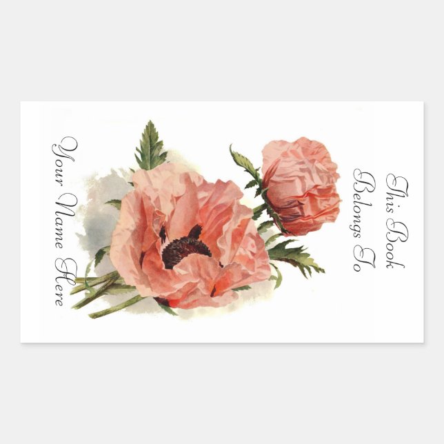Sticker Rectangulaire Plaque florale (Devant)