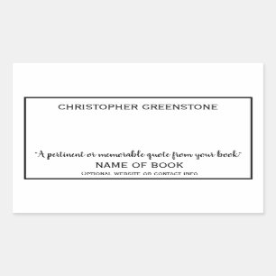 Sticker Rectangulaire Plaque noire de signature de l'auteur
