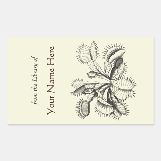 Sticker Rectangulaire Plaque Vénus Flytrap (Devant)