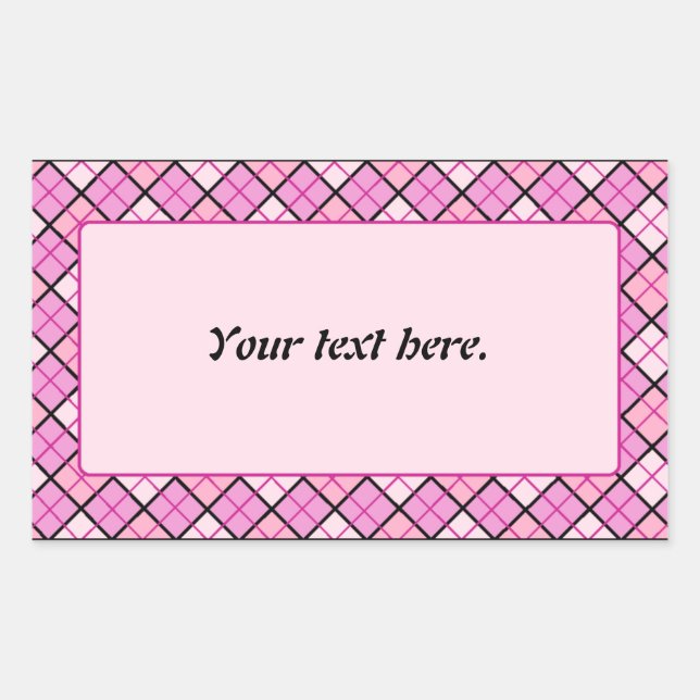 Sticker Rectangulaire Plat rose (Devant)