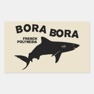 Sticker Rectangulaire Plongée De Requin À Bora Bora