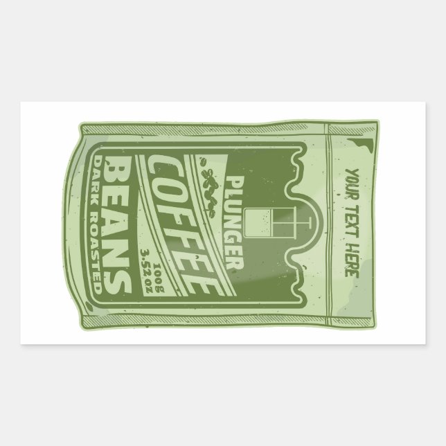 Sticker Rectangulaire Plongeur café pop art emballage alimentaire illust (Devant)