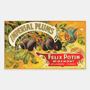 Sticker Rectangulaire Plums impériaux