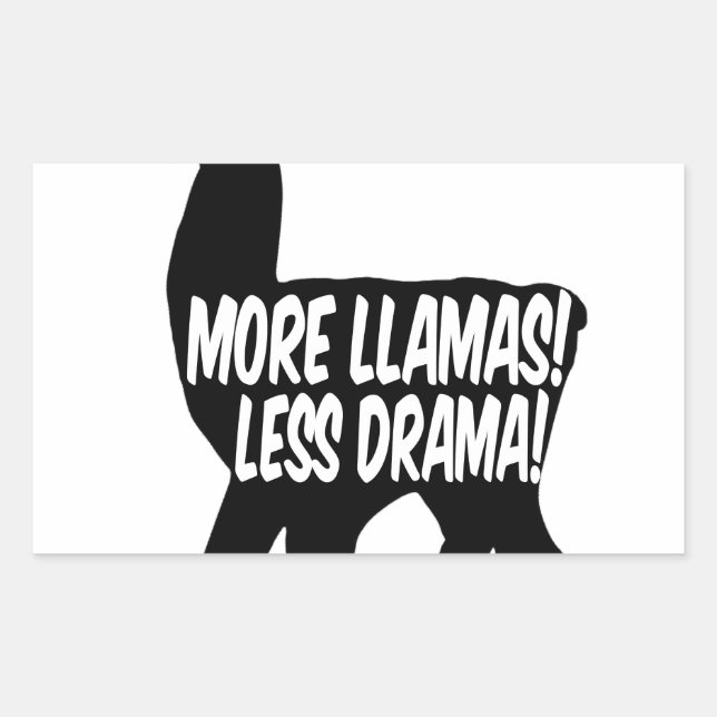 Sticker Rectangulaire Plus de lamas moins de drame (Devant)