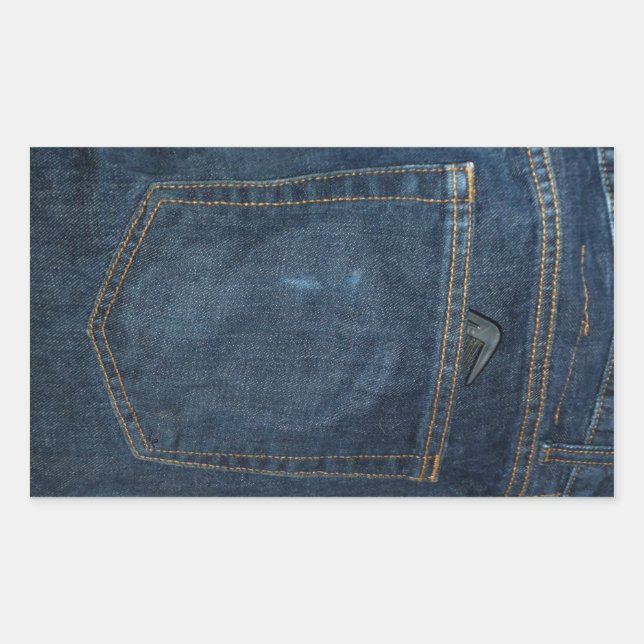 Sticker Rectangulaire Poche Denim Jeans bleu (Devant)
