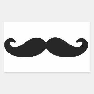 Sticker Rectangulaire Poignée noire Moustache/Moustache