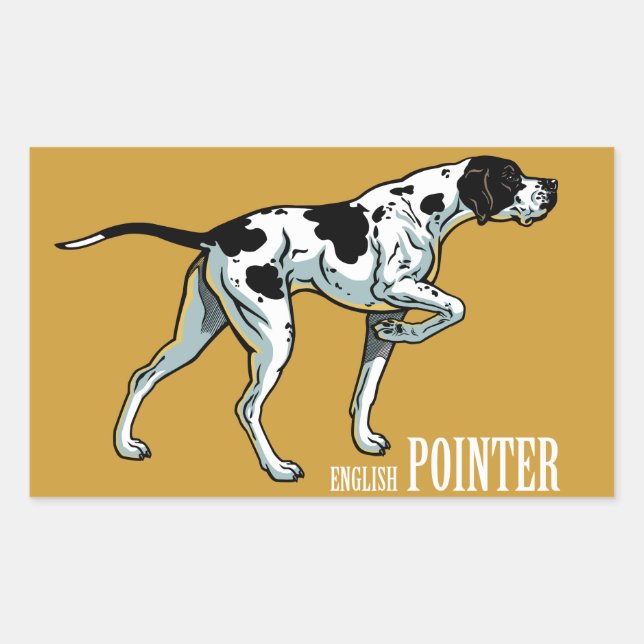 Sticker Rectangulaire pointeur anglais (Devant)