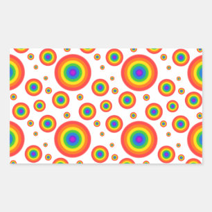 Sticker Rectangulaire Pois arc-en-ciel